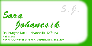 sara johancsik business card